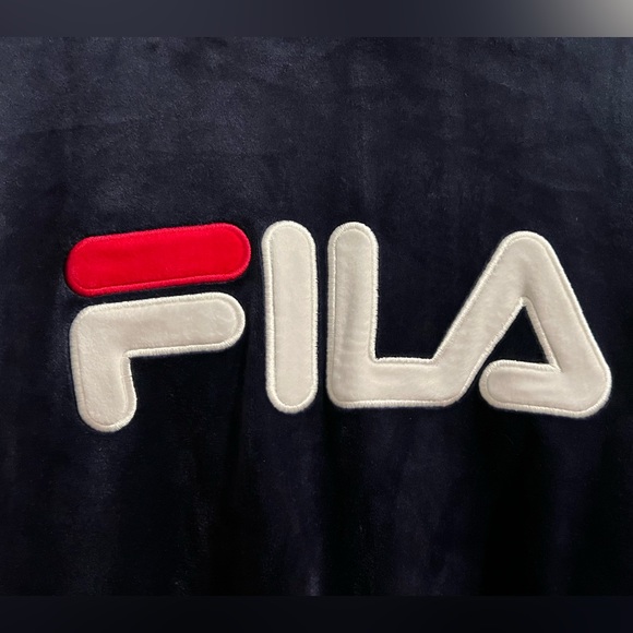 Fila Velour cropped hoodie Navy Small super soft! - Picture 4 of 8